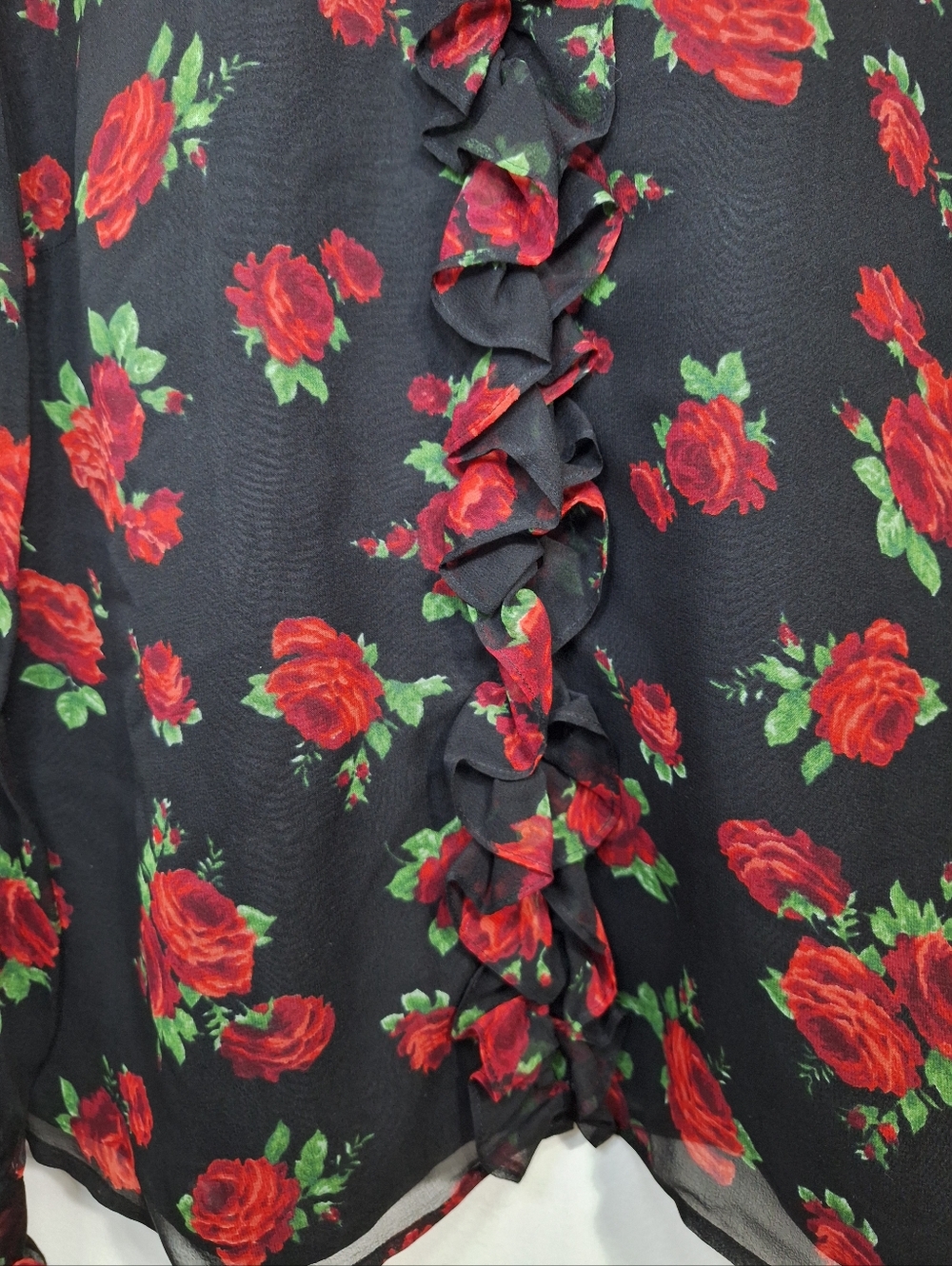Vintage Laura Ashley Y2k Ruffle Rose Blouse Size 8 - Picture 7 of 10